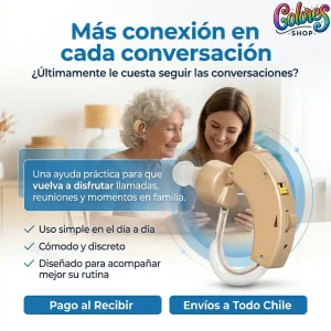 HearMax™ Audífono Amplificador de Sonido – Diseño Discreto y Ajustable para Personas con Dificultades Auditivas