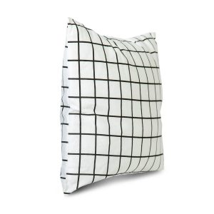 Cojin Poliester Blanco a Cuadros Medium
