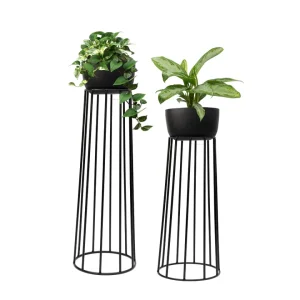 PARANTES BARRA DE FIERRO + MACETAS POT DE FIBRA DE VIDRIO + PLANTAS