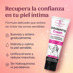 Crema Aclarante Zonas Íntimas y Sensibles – Aclara, Hidrata y Suaviza sin Irritar la Piel | Fórmula Natural Sin Hidroquinona